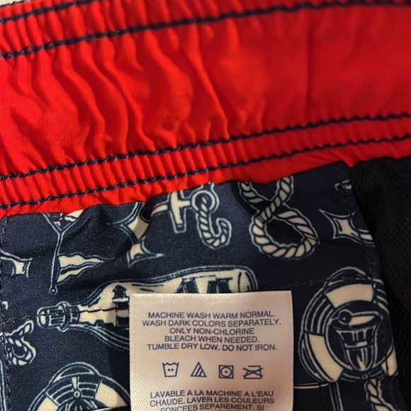 Lands’ End Men’s Swim Trunks Size Med. Blue & White Nautical Theme. - Picture 8 of 10